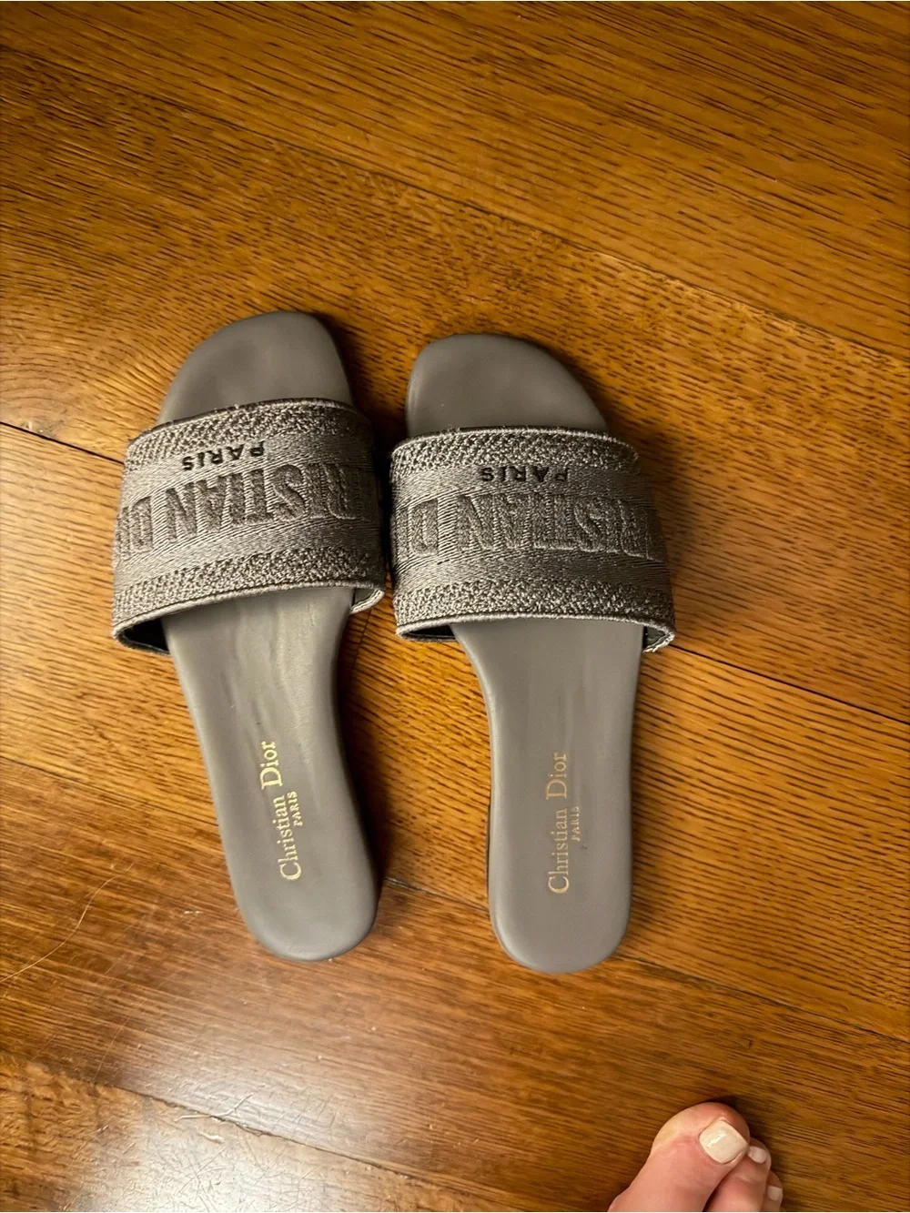 Women's Gray Slide Sandals - Picture 3 of 6